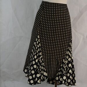 100% Silk WD-NY Polka Dot Skirt SZ 14